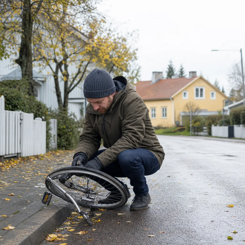 Vardagliga prylar som smartphone, laptop och glasögon på ett trä­bord