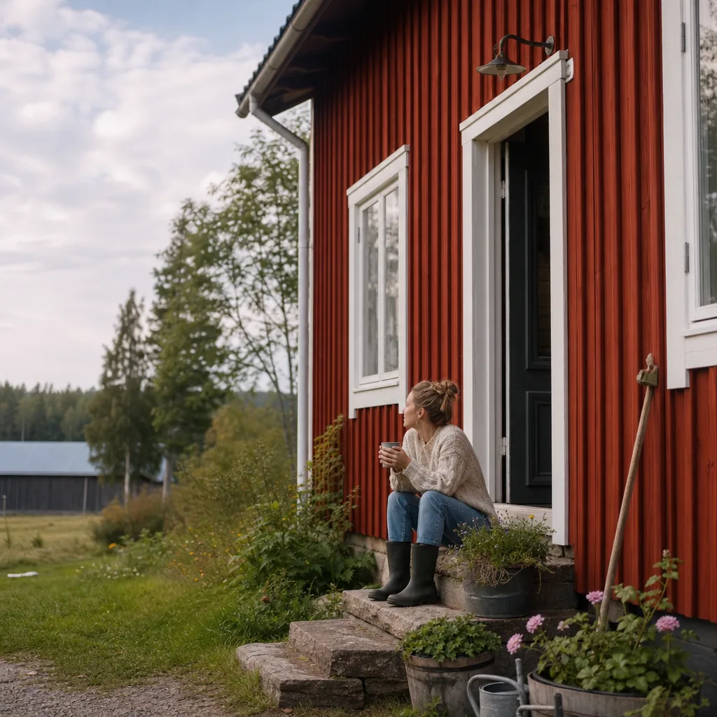 Modern hyresrätt i skandinavisk stil med ljusa trägolv och naturligt ljus
