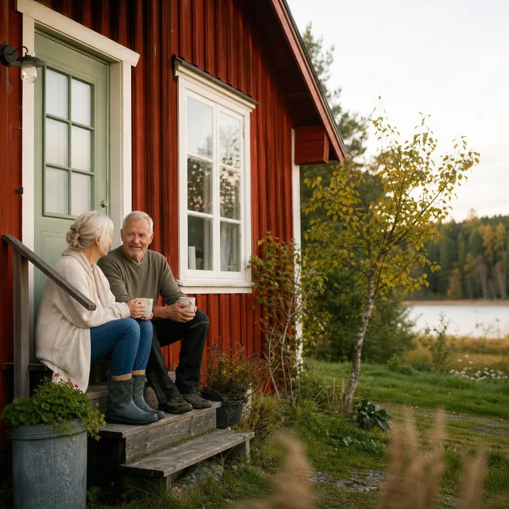 Ljust och trivsamt pensionärshem med klassisk skandinavisk möblering